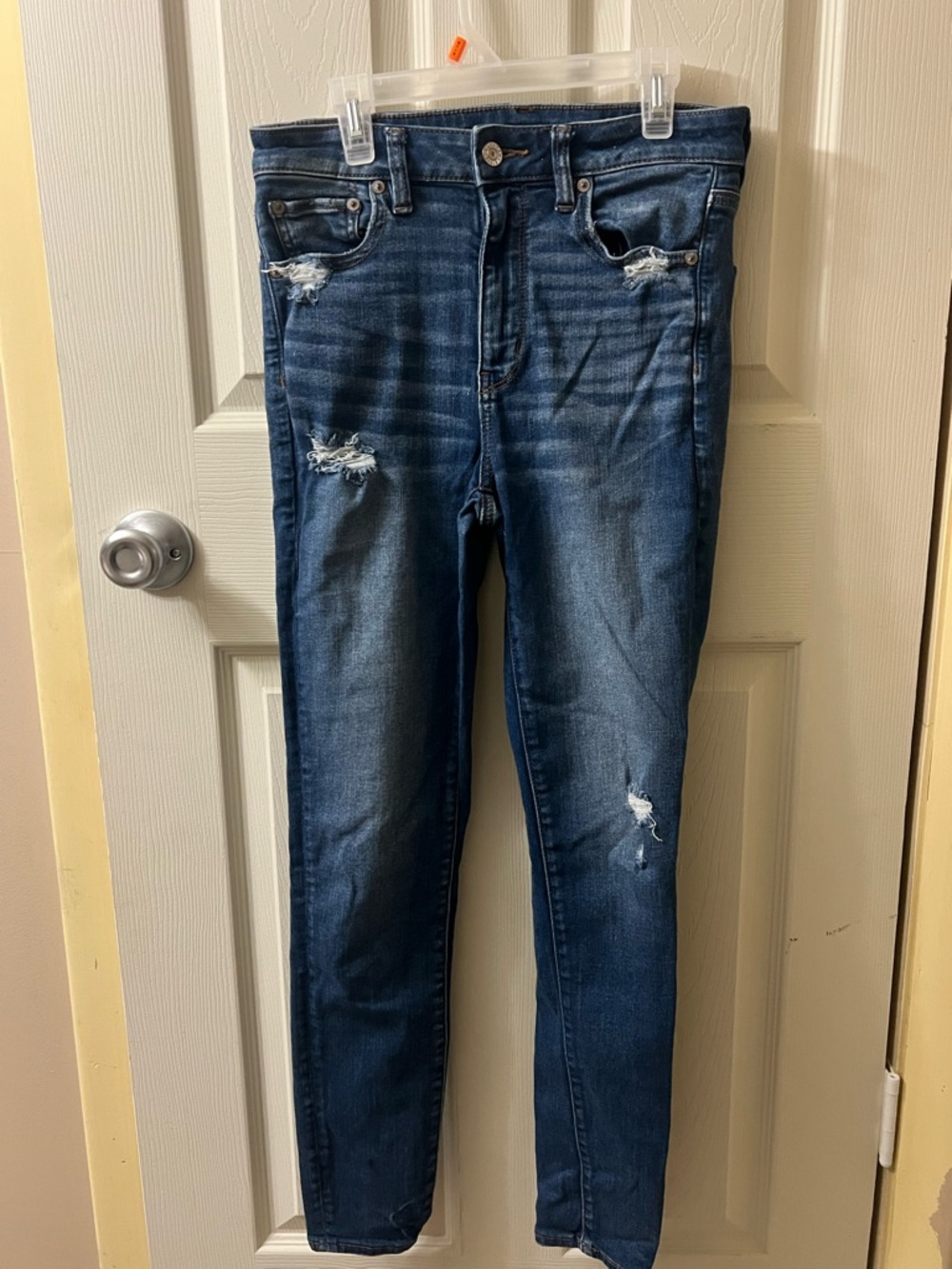 American Eagle Outfitters Dark Blue Distressed Jeggings